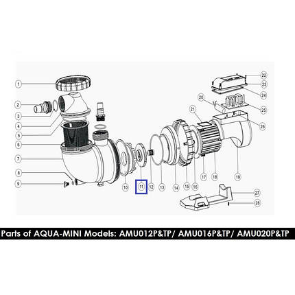 Крильчатка для насоса Emaux AMU20TP/016TP/AMU20P/016P (1311046), фото 2