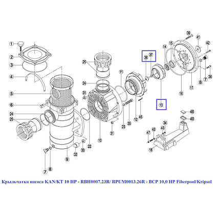 Крильчатка насоса KAN/KT 10 HP - RBH0007.23R/ RPUM0013.26R - BCP 10, фото 2