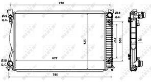 Радіатор охолодження двигуна Audi A6 C6 (05-11) TDI, АКПП (NRF)