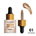 Хайлайтер для обличчя рідкий Parisa Cosmetics Glow Style PH-03 № 01 Shampagne, фото 4