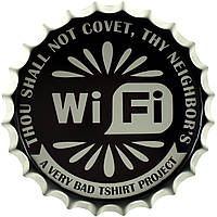 Металлическая табличка / постер "Логотип Wi-Fi" 35x35см (ms-001700)