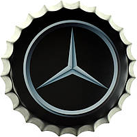 Металлическая табличка / постер "Логотип Мерседес Бенц / Mercedes-Benz Logo" 35x35см (ms-001684)
