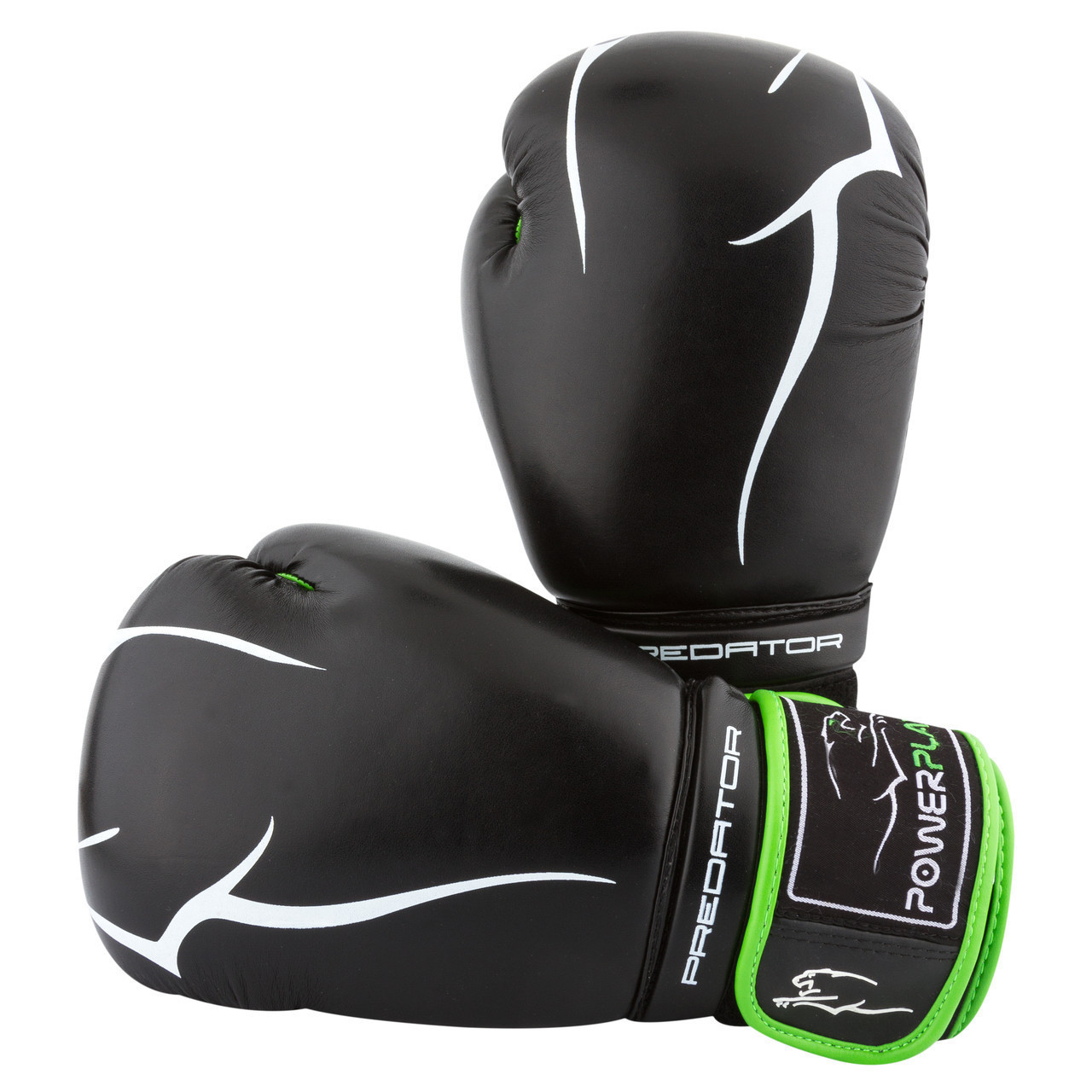 Боксерські рукавиці PowerPlay 3018 Чорно-Зелені 14 унцій
