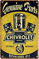 Металлическая табличка / постер "Chevrolet (Оригинальные Запчасти)" 20x30см (ms-001607)