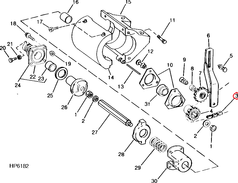 Цепь привода шнека 60H AH141274 HEAVY DUTY 87 LINKS