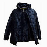 Жіноча демісезонна куртка з накладною кишенею, модель Юлія, чорна, розміри 48 — 54, фото 5