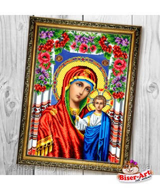 Схема для вишивки бісером, Бісер-Арт БМ Казанська у квітах (A682), фото 1