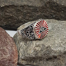 Масонська печатка кільце Всевидяче око, персня, кільце, фото 4