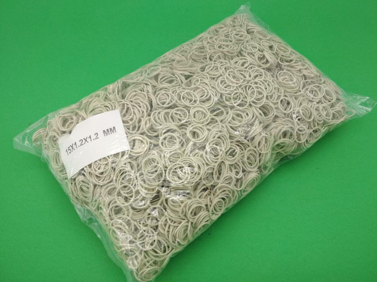Гумка для пакування зелені біла (15*1,2*1,2") "Plast", 1 кг/пач, фото 1