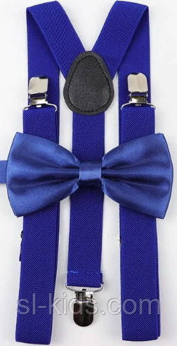 Комплект підліткової Підтяжки + Метелик зріст 140-170 см (сині)