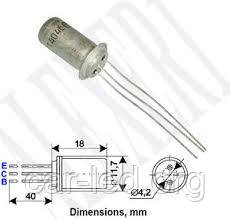 ГТ402А транзистор германієвий PNP (0.5А 25В) 0.6W, фото 1