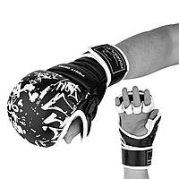 Перчатки снарядные для карате чёрно-белые PowerPlay 3092KRT M