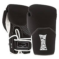 Боксерские перчатки взрослые 10 унций PowerPlay 3011 чёрно-белые