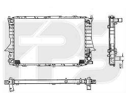 Радиатор охлаждения двигателя Audi 100 C4 1991-1994 2.6, 2.8 АКПП (FPS)