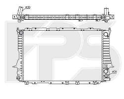Радиатор охлаждения двигателя Audi 100 C4 1991-1994 2.6, 2.8 МКПП  (FPS)