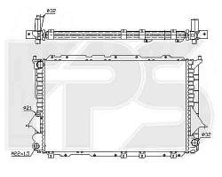 Радиатор охлаждения двигателя Audi 100 C4 2.8 МКПП 1991-1991 (NRF) 632x414x34