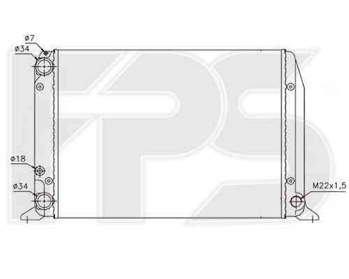 Радиатор охлаждения двигателя Audi 80 B2 (78-86) бенз. 1.6-1.8, 430x322x30 (FPS)