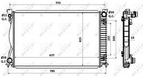Радиатор охлаждения двигателя Audi A6 C6 (05-11) TDI, АКПП (NRF)