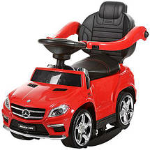 Толокар каталка Mercedes з батьківською ручкою + акумулятор (Червоний - SX1578-3), фото 3