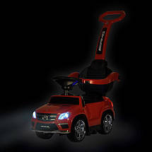 Толокар каталка Mercedes з батьківською ручкою + акумулятор (Червоний - SX1578-3), фото 6