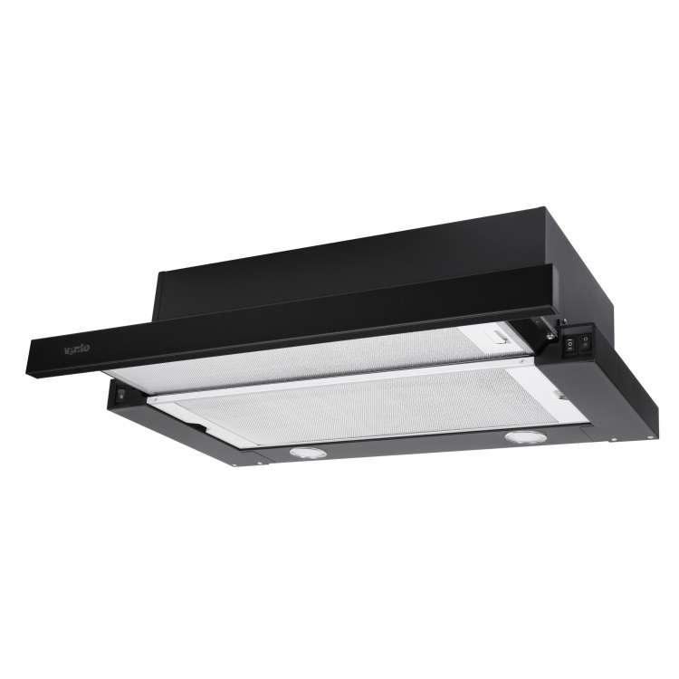 Телескопічна кухонна витяжка VENTOLUX GARDA 50 BK (750) SMD LED чорна 50 см