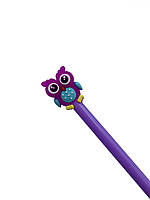 Сова ручка для письма фиолетовая