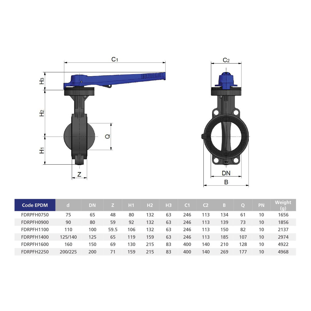 Дисковый затвор ProFlow "Serie H" EFFAST d90 мм (FDRPFH0900) - фото 6 - id-p1102157023