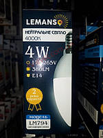 Світлодіодна лампа 4W Е14 Свічка 4000K Lemanso LM794