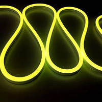 Светодиодная LED лента гибкий неон 6х12 мм LED NEON FLEX LY лимонно-жёлтый 12В 12V 10Вт/м 2,5 см
