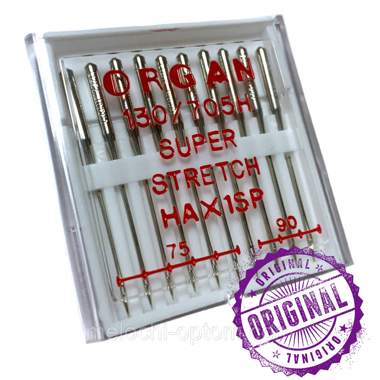 Голки швейні ORGAN SUPER STRETCH №75 №90 для побутових швейних машин