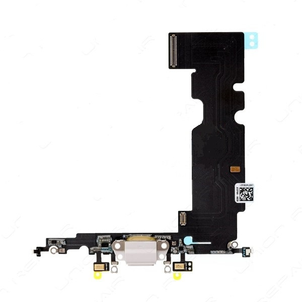 Шлейф (Flex) для Apple iPhone 8 Plus з роз'ємом зарядки, мікрофоном і компонентами (Білий)