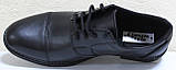 Чоловічі класичні шкіряні чорні туфлі на шнурках від виробника модель АМ40КШ, фото 5