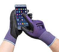 Перчатки для сенсорного экрана Portwest - ПУ A195 Пурпурный/Черный, L