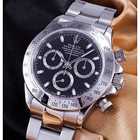 Часы в стиле Rolex Daytona silver (black )