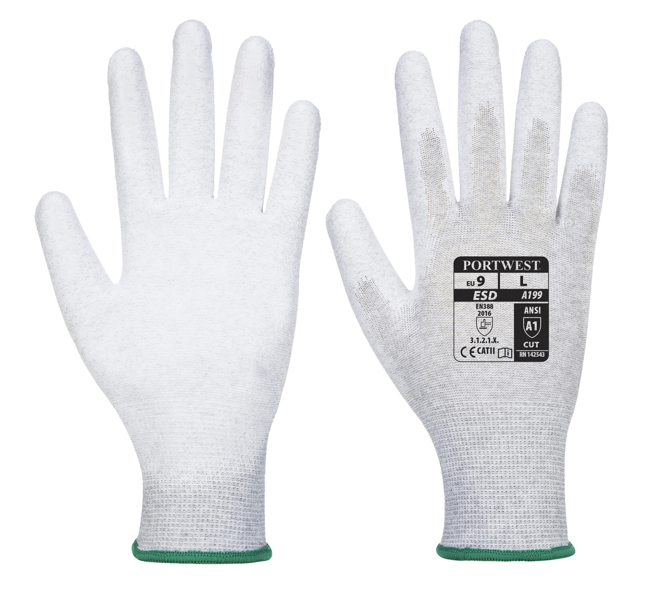 Антистатичні рукавички з ПУ покриттям долоні A199
