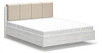 Ліжко Кім МЕБЛІ-СЕРВІС 160х200 Дуб карі білий + Сан-рено (з ламелями) (168.8х208.8х98.7 см)