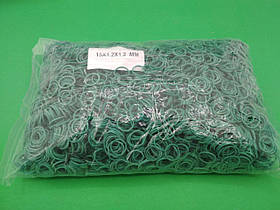 Гумки для в'язання зелені №15 ( зелена )*1,2 мм 1 кг "Plast" (1 пач.)