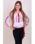 Вишита блуза "Яринка"з червоною вишивкою, фото 3