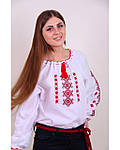 Вишита блуза "Яринка"з червоною вишивкою, фото 6