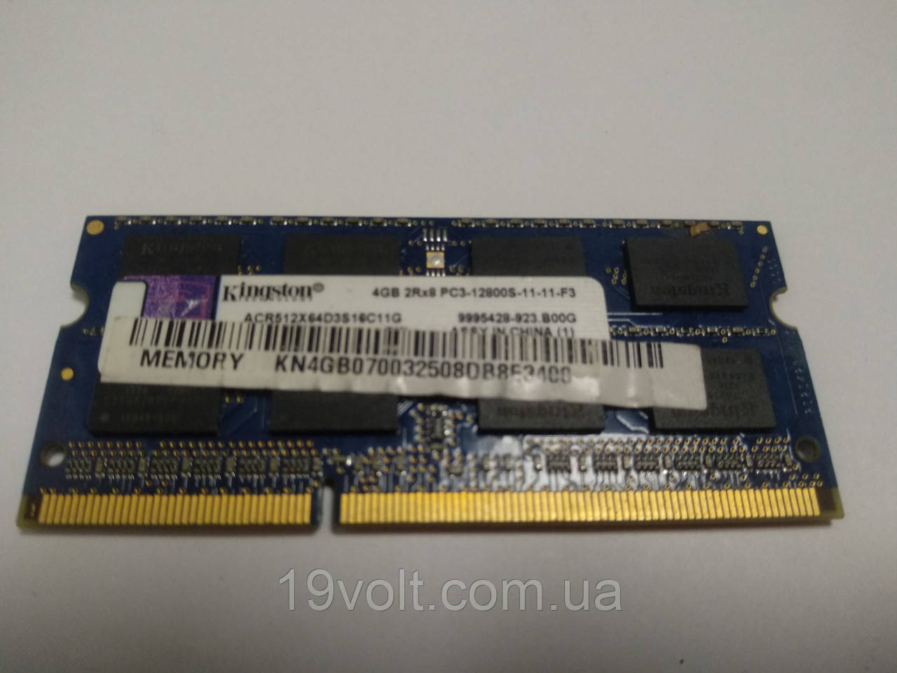 Оперативна пам'ять Kingston 4GB DDR3 SODIMM PC3-12800 Б.У