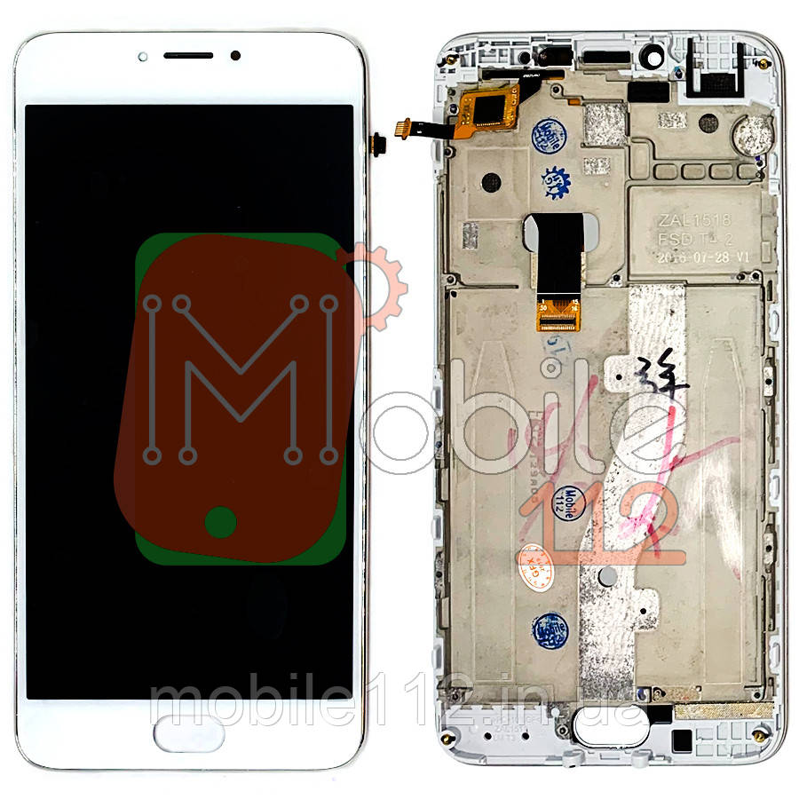 Екран (дисплей) Meizu M3 Note L681H з тачскріном білий з передньою панеллю