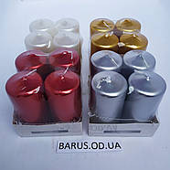 Свічки стовпчики Bispol перламутр білий 4 шт 80*40 мм, фото 3