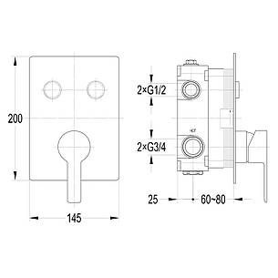 SMART CLICK змішувач для душу (прихований монтаж), 2 режими, хром Арт. ZMK101901201, фото 2