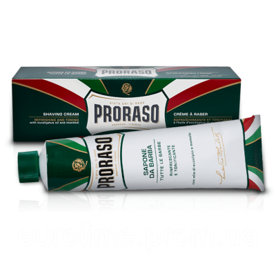 Крем для гоління Proraso Green евкаліпт і ментол (Свіжість, Зволоження) 150 мл