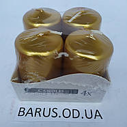 Свічки стовпчики Bispol перламутр Золото 1/4 шт 60*40 мм, фото 2