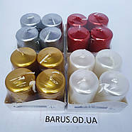 Свічки стовпчики Bispol перламутр Золото 1/4 шт 60*40 мм, фото 3