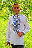 Мужская вышиванка "Николай" (синяя вышивка) 45