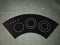 Стекло на варочную поверхность из черной стеклокерамики фигурное 950ммх450мм с нанесением КУ (кнопок уп