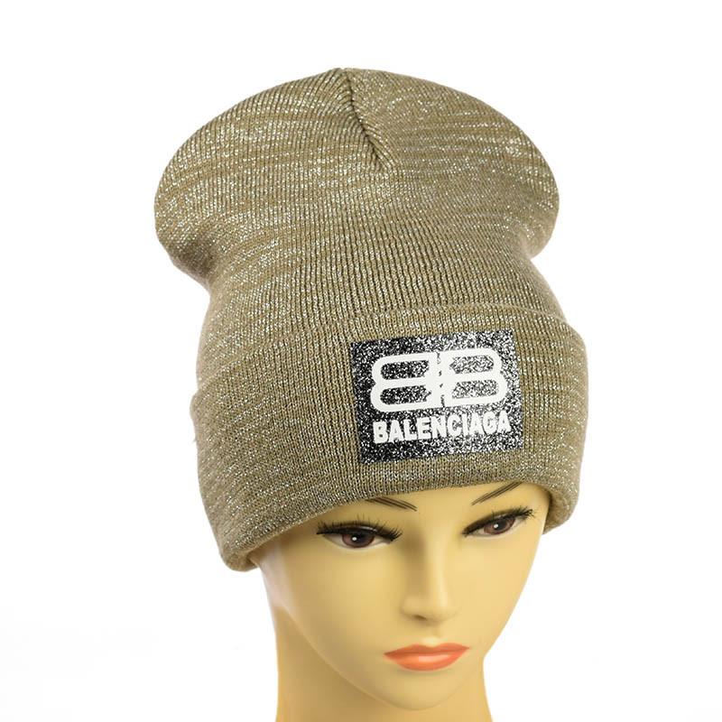Шапка-лопата з люрексом "Balenciaga" капучино