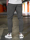 Чоловічі спортивні штани Reebok (Рібок) темно-сірі на манжетах (чоловіч спортивні штани джогери), фото 2